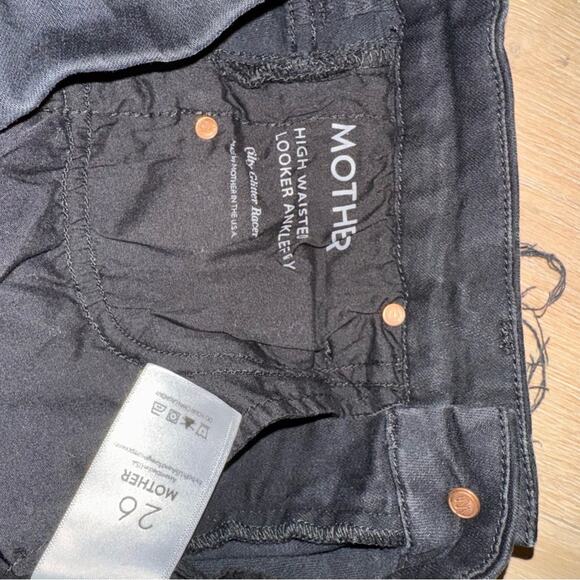 Mother High Waisted Looker Ankle Fray Guilty Glitter Racer 26 - Picture 13 of 16